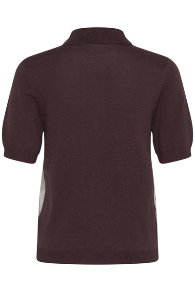 CHANDAIL KAFFE "GIZZA ARGYLE POLO" FUDGE & GREY ARGYLE