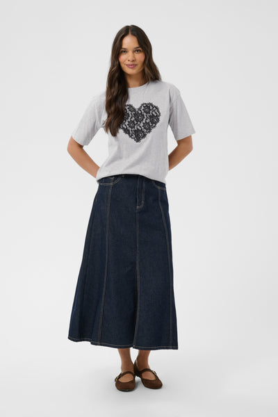 T-SHIRT KAFFE "GLORIA" GREY MELANGE