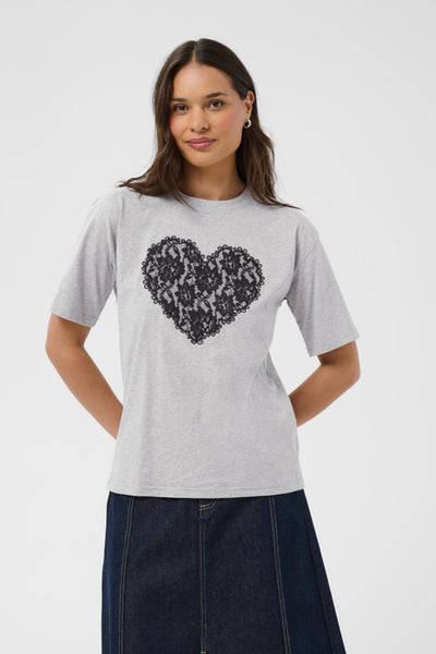 T-SHIRT KAFFE "GLORIA" GREY MELANGE