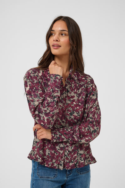 CHEMISE KAFFE "MEGHAN" FUDGE ABSTRACT ANIMAL