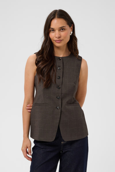 VESTE KAFFE "LENORA" DARK GREY CHECK