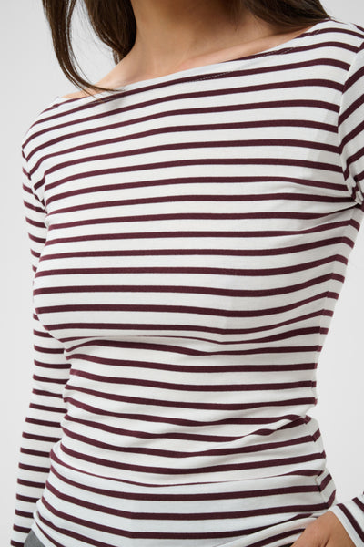 CHANDAIL KAFFE "LIDDY BOATNECK" CHALK & FUDGE