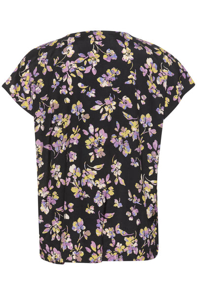 BLOUSE CREAM "ENNA" BLACK FLOWER PRINT