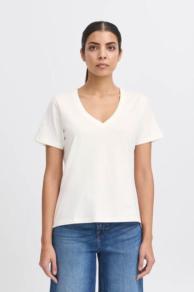 T-SHIRT ICHI "PALMER" CLOUD DANCER