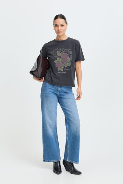T-SHIRT B.YOUNG "SOLKO FLORAL" ASPHALT