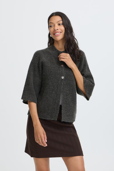 CARDIGAN B.YOUNG "OTAJA" DARK GREY MELANGE