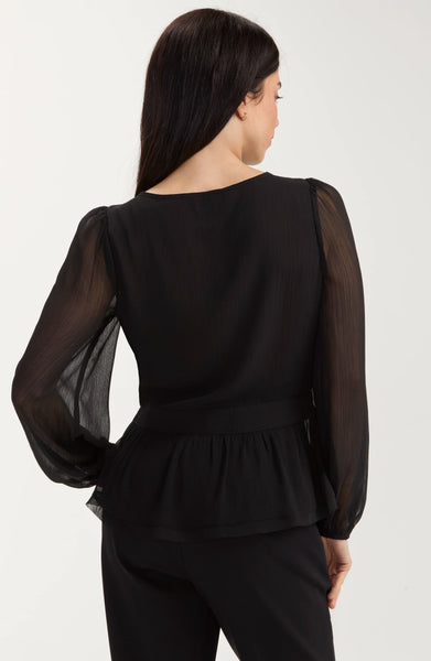 BLOUSE LIVERPOOL "ROMANTIQUE" BLACK (LM8M64PCE0)
