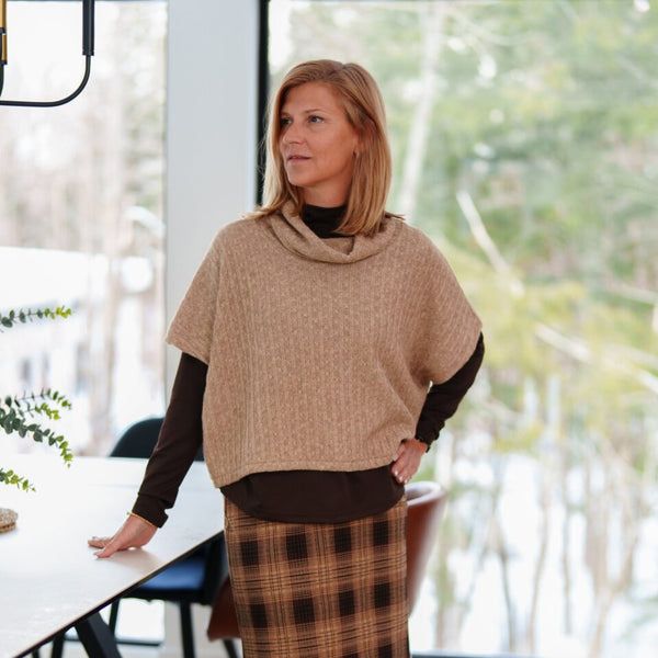 PONCHO RIEN NE SE PERD "GRANDMONT" BEIGE