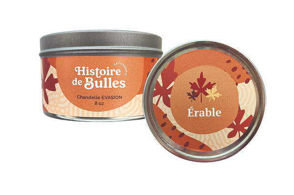 BOUGIE ÉVASION HISTOIRE DE BULLES "ÉRABLE" 170 GR