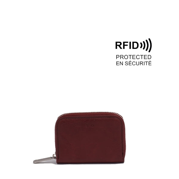 PORTE-CARTES S-Q "IVA" BURGUNDY