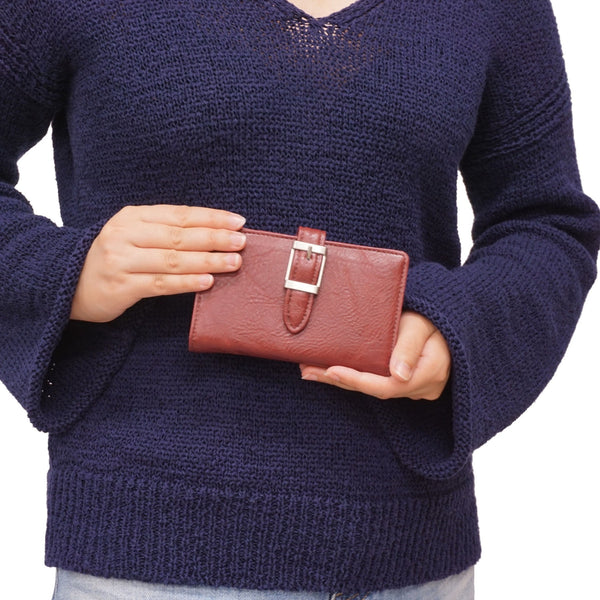PORTEFEUILLE S-Q "MIRABELLA" BURGUNDY
