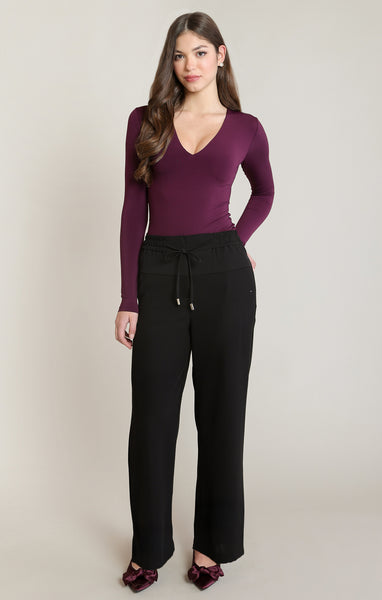 PANTALON DEX "SATIN WIDE LEG" BLACK (2822709)