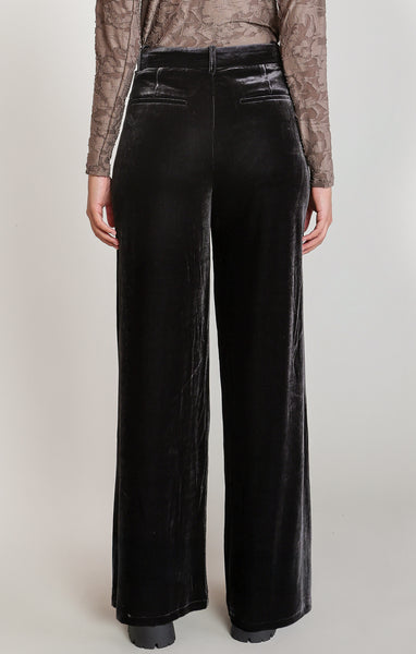 PANTALON DEX "VELVET WIDE LEG" BLACK (2822210)