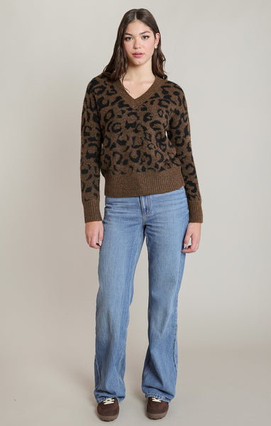 CHANDAIL DEX "LEOPARD V-NECK" BROWN & BLACK (2827036)