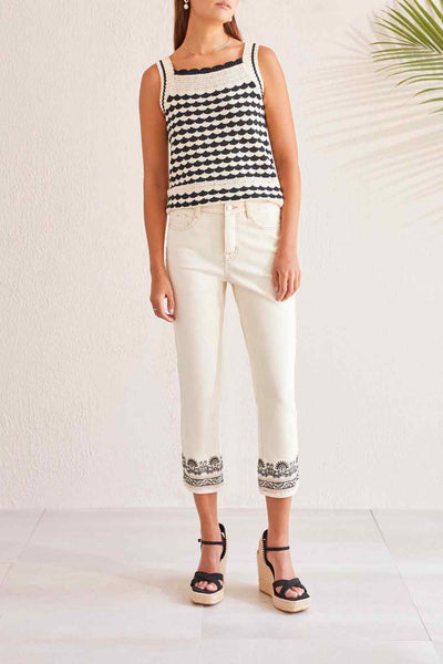 JEANS TRIBAL "AUDREY STRAIGHT CROP" ECRU (55160)