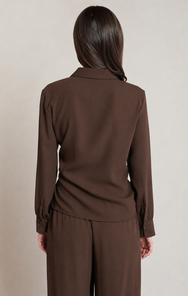 BLOUSE BLACK TAPE "NOEUD" BROWN (2823716)