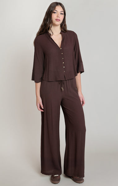 BLOUSE DEX "FLOWY" DARK CHOCOLATE (2823508)