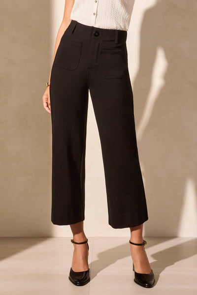 PANTALON TRIBAL "WIDE CROP" BLACK (22210)