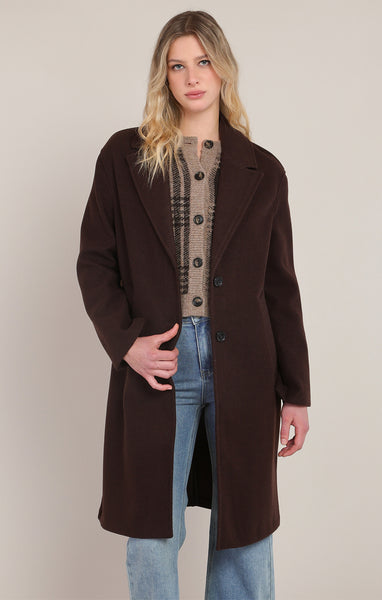 MANTEAU ROOM 34 "DARK BROWN" MINKY BROWN (2829752)