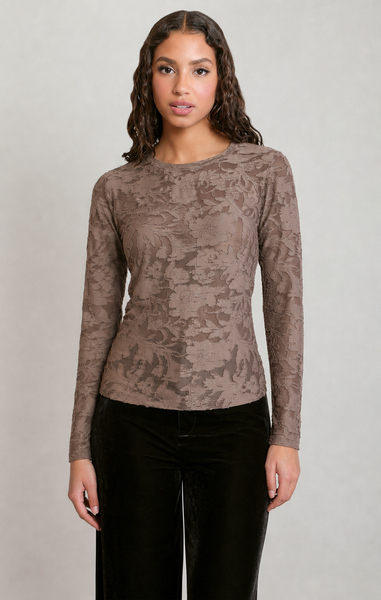 CHANDAIL DEX "FLORAL LONG SLEEVE" TAUPE (2824025)