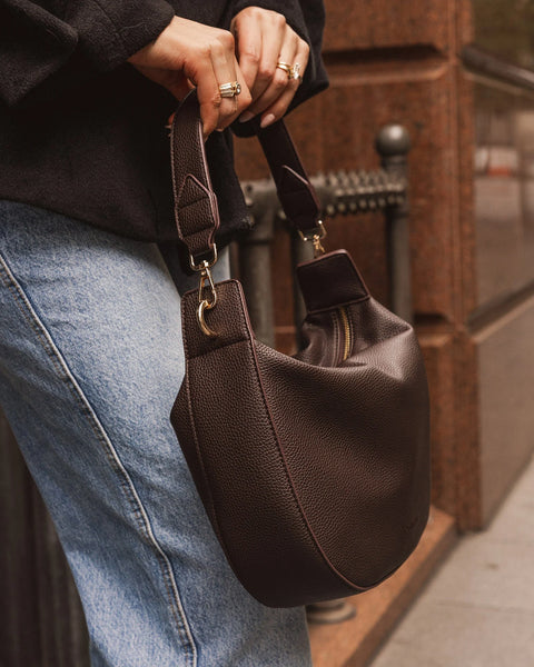 SAC À BANDOULIÈRE LOUENHIDE "GEORGINA" CHOCOLATE