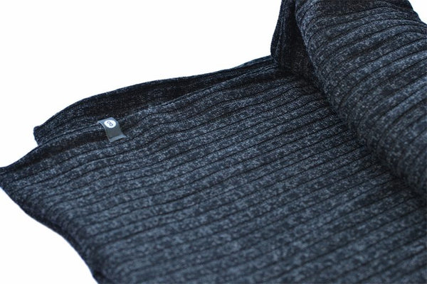 FOULARD LONG "RIB" CHARBON